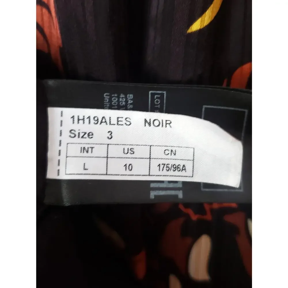ba&sh Floral Print Midi Dress Black Size Large (US 10)